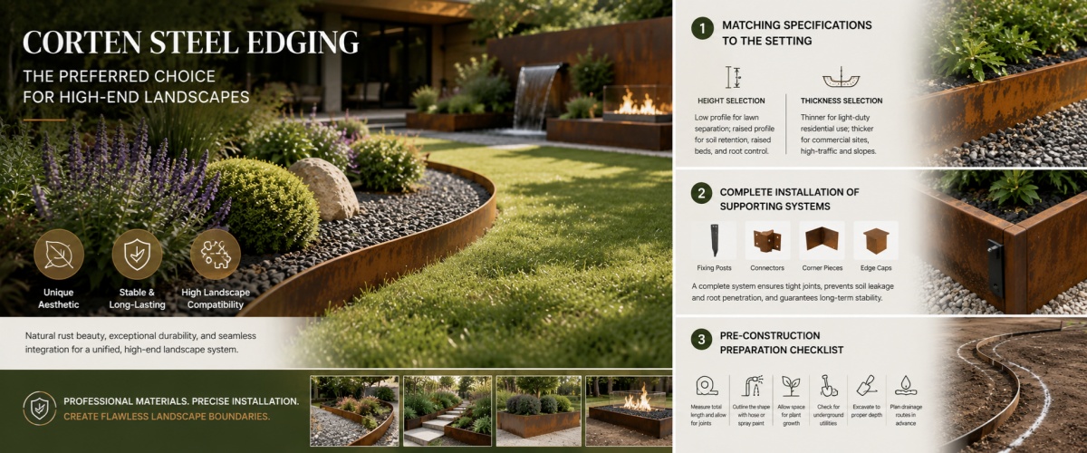 Corten Steel Edging Preferred Choice for High-End Landscapes
